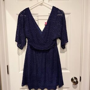 Lilly Pulitzer Navy Crochet Mini Dress